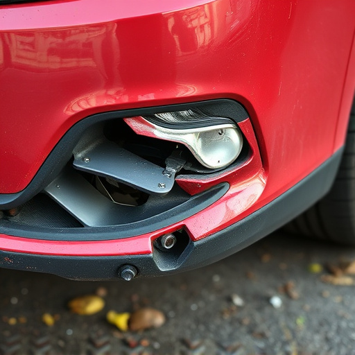 damaged car bumper