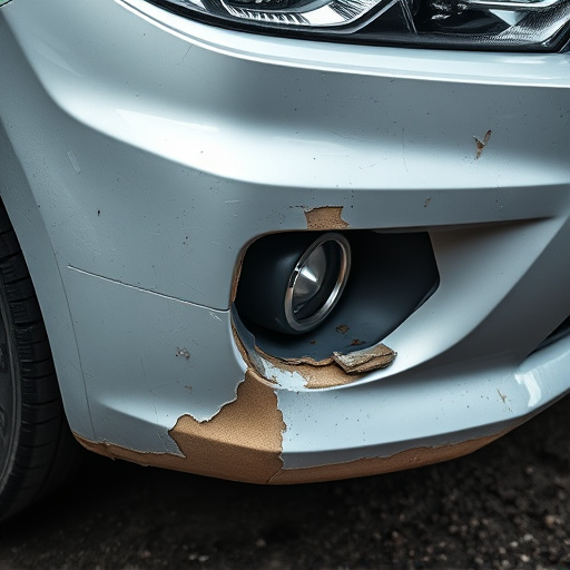 damaged car bumper