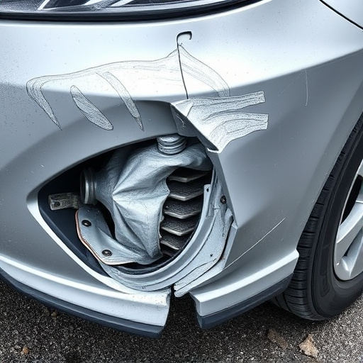 damaged car bumper