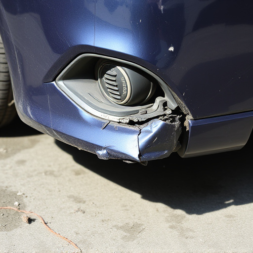 damaged car bumper