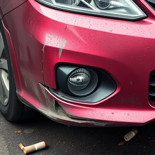 damaged car bumper