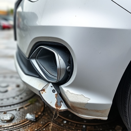 damaged car bumper