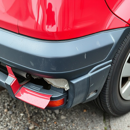damaged car bumper
