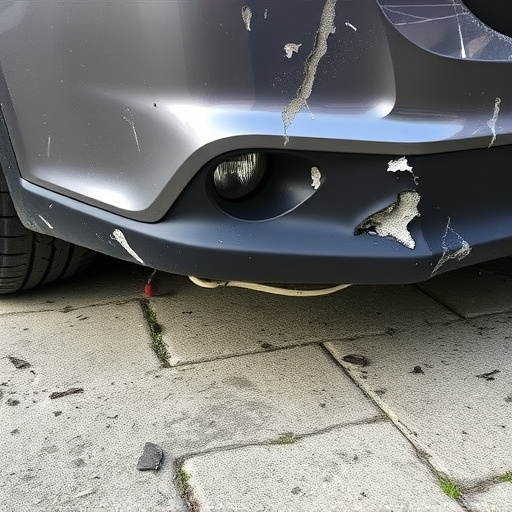 damaged car bumper