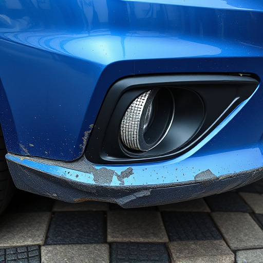 damaged car bumper