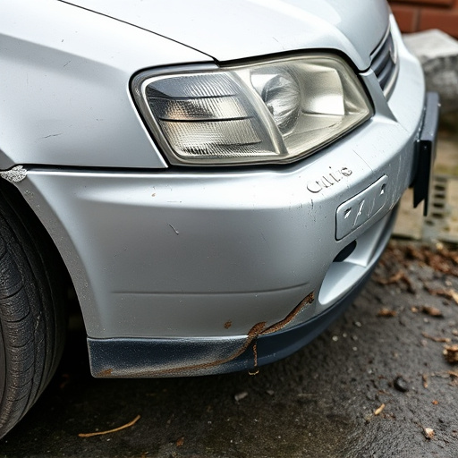damaged car bumper