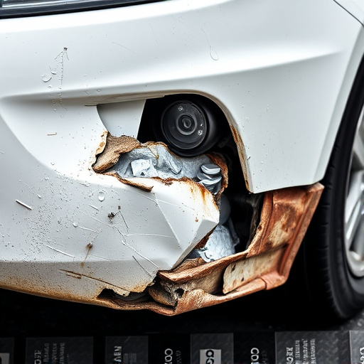 damaged car bumper