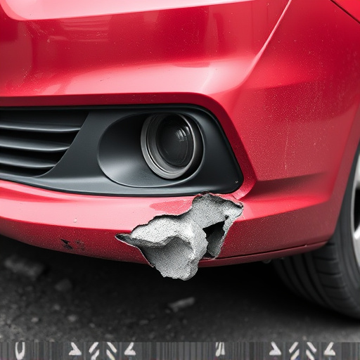 damaged car bumper