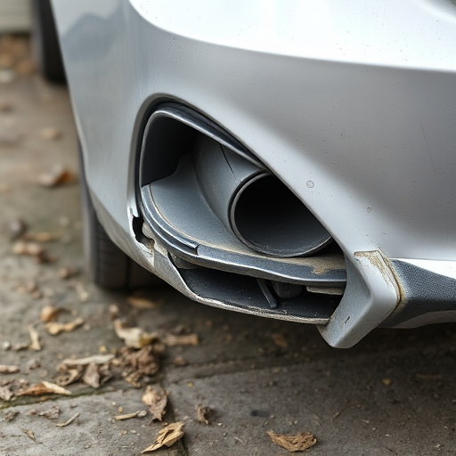 damaged car bumper