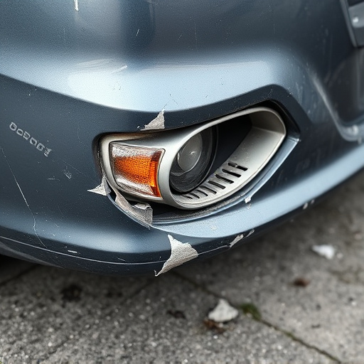 damaged car bumper