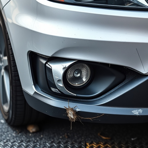damaged car bumper