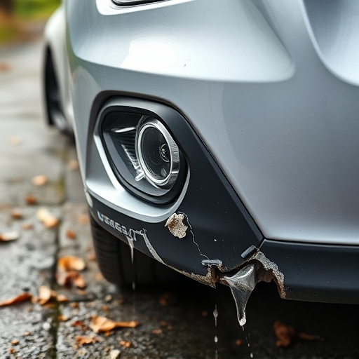 damaged car bumper