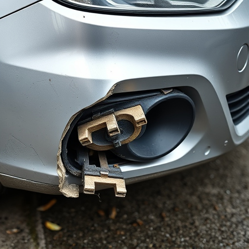 damaged car bumper