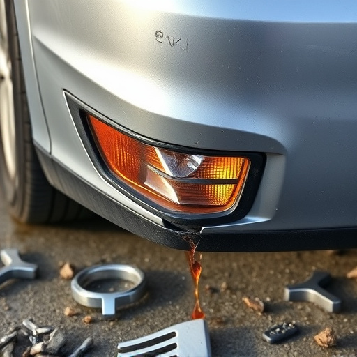damaged car bumper