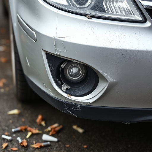 damaged car bumper