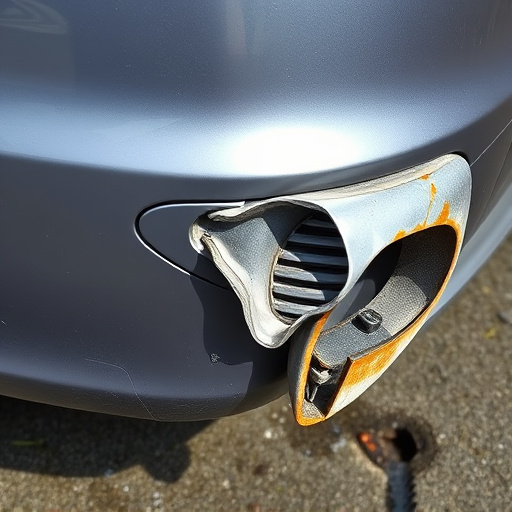 damaged car bumper