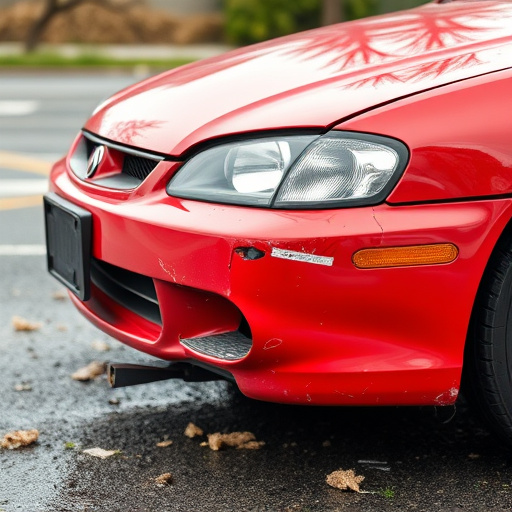 damaged car bumper
