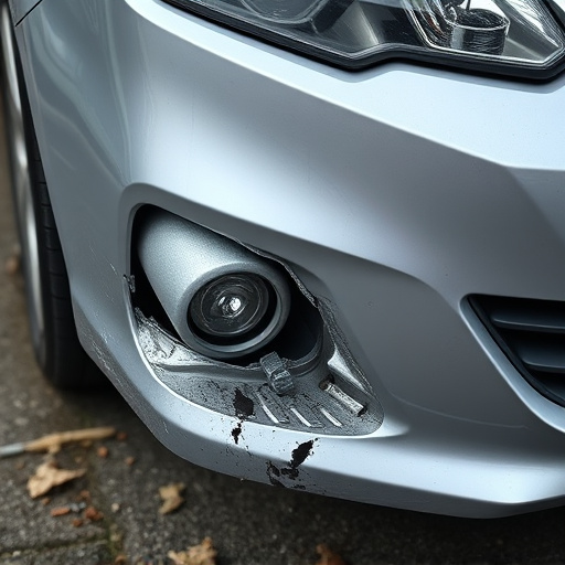 damaged car bumper