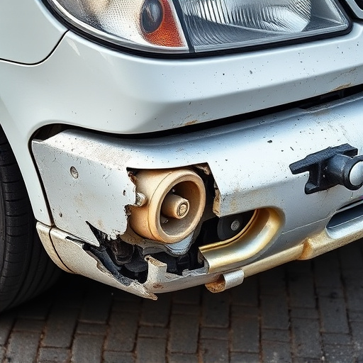 damaged car bumper