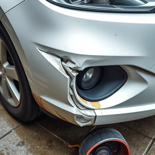 damaged car bumper