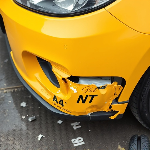 damaged car bumper