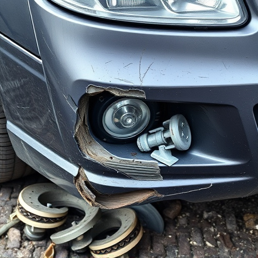 damaged car bumper