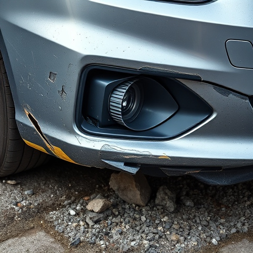 damaged car bumper