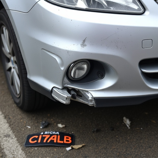 damaged car bumper