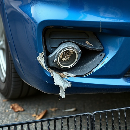 damaged car bumper