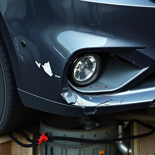 damaged car bumper