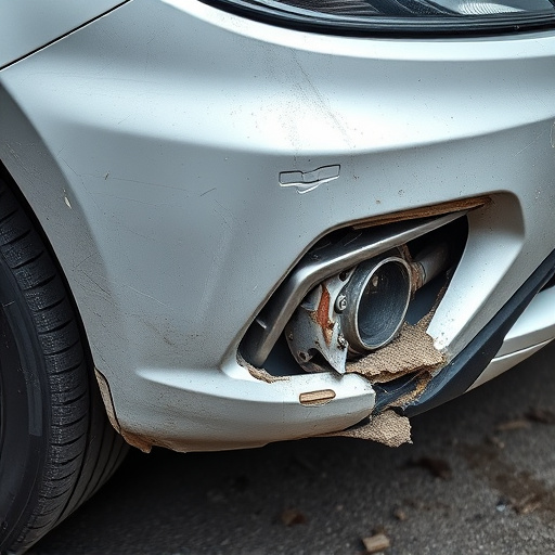 damaged car bumper