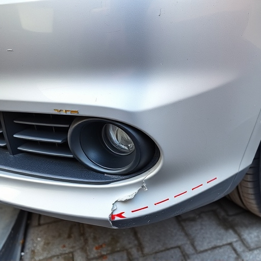 damaged car bumper