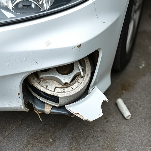 damaged car bumper