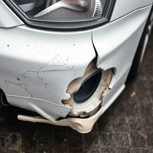damaged car bumper