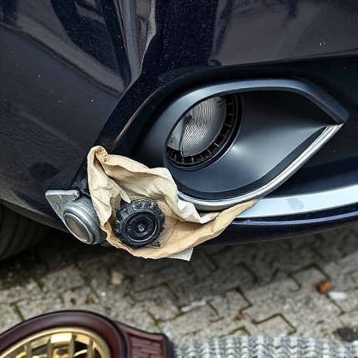 damaged car bumper