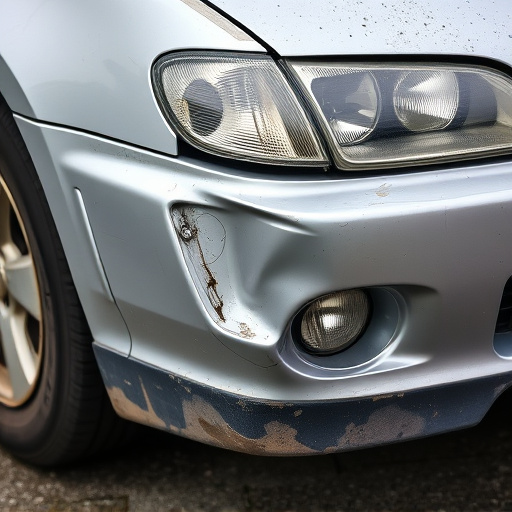 damaged car bumper