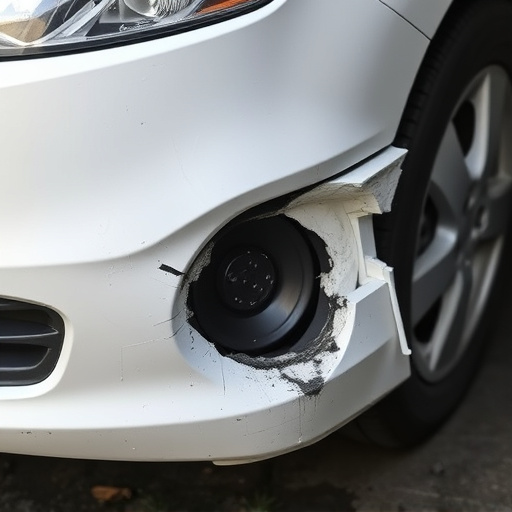 damaged car bumper