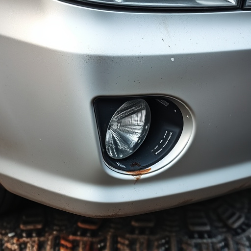 damaged car bumper