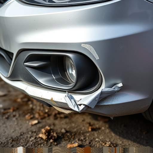 damaged car bumper