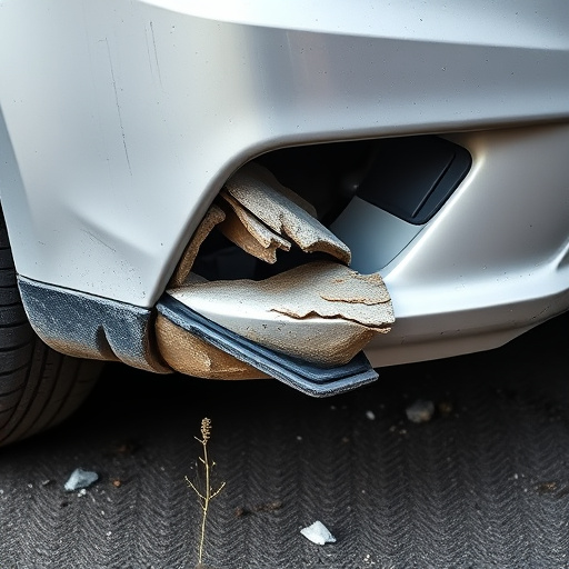 damaged car bumper