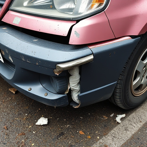 damaged car bumper