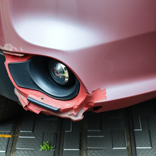 damaged car bumper