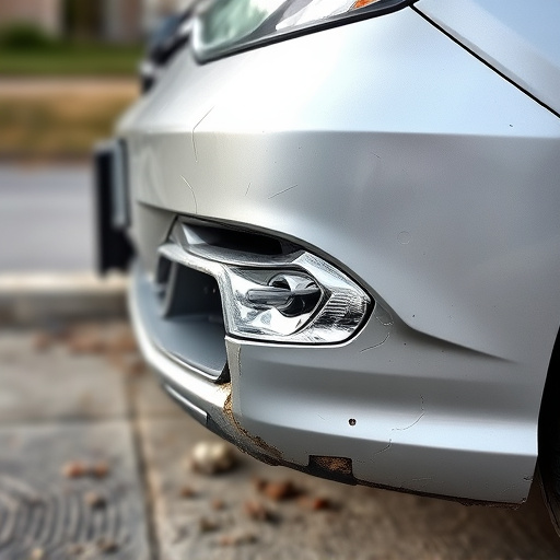 damaged car bumper