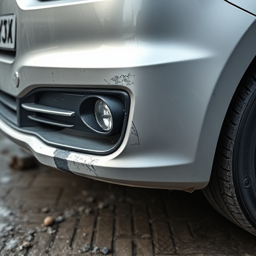 damaged car bumper