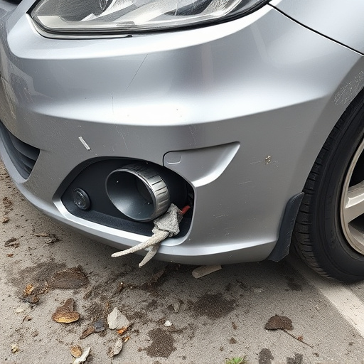 damaged car bumper