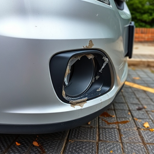 damaged car bumper