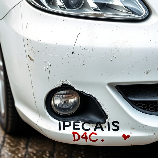damaged car bumper