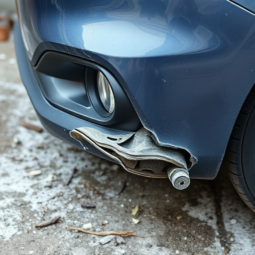 damaged car bumper