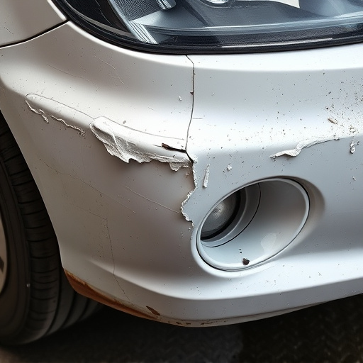 damaged car bumper
