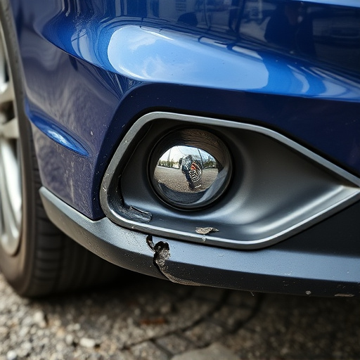 damaged car bumper